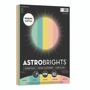 Astrobrights Color Cardstock -"Punchy Pastels" Assortment, 65 lb Cover Weight, 8.5 x 11, Assorted, 100/Pack View Product Image