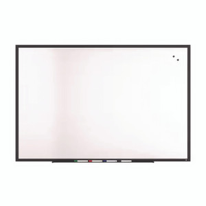 TRU RED Magnetic Porcelain Dry Erase Board, 72" x 48", White Surface, Black Aluminum Frame View Product Image