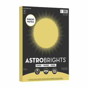 Astrobrights Color Paper - "Punchy Pastels" Assortment, 24 lb Bond Weight, 8.5 x 11, Lively Lemon, 200/Pack View Product Image