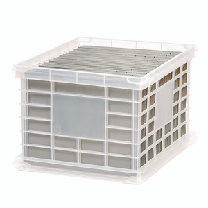 IRIS File Storage Durable Plastic Crate, 13.88 x 17.13 x 10.5, Clear View Product Image