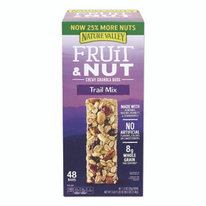 Nature Valley Granola Bars, Chewy Fruit and Nut Trail Mix, 1.2 oz Pouch, 48/Box View Product Image