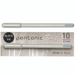 TOPS PENTONIC Gel Pen, Stick, Fine 0.7 mm, Black Ink, Pale Gray Barrel, 10/Pack View Product Image