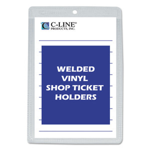 C-Line Clear Vinyl Shop Ticket Holders, Both Sides Clear, 25 Sheets, 5 x 8, 50/Box View Product Image
