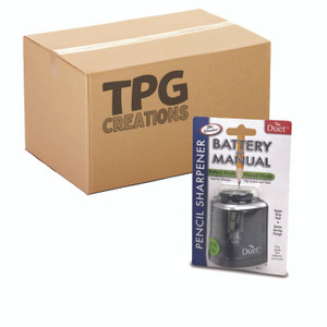 TPG Creations 2-in-1 Sharpener, Battery/Manual-Powered, 6.13 x 3, Black, 24/Carton View Product Image