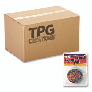 TPG Creations Rubber Band Ball, 2.5" Diameter, Assorted Colors, 250 Bands/Ball, 36/Carton View Product Image