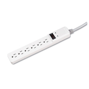 Fellowes Basic Home/Office Surge Protector, 6 AC Outlets, 6 ft Cord, 450 J, Platinum (FEL99012) View Product Image