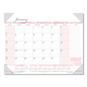 House of Doolittle Recycled Monthly Desk Pad Calendar, Breast Cancer Awareness Artwork, 18.5 x 13, Black Binding/Corners,12-Month(Jan-Dec): 2024 View Product Image