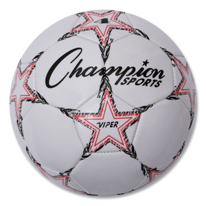 Champion Sports VIPER Soccer Ball, No. 4 Size, 8" to 8.25" Diameter, White View Product Image