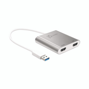 j5create USB to HDMI Adapter, 7.87", Silver/White View Product Image