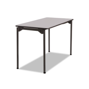 Maxx Legroom Wood Folding Table, Rectangular Top, 48 X 24 X 29.5, Gray/charcoal (ICE65807) View Product Image