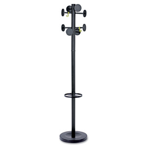 Alba Stan3 Steel Coat Rack, Stand Alone Rack, Eight Knobs, 15w x 15d x 69.3h, Black (ABAPMSTAN3N) View Product Image