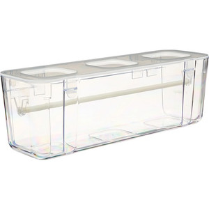 Deflecto Ribbon Dispenser - 4.40" Height x 13.30" Width x 4.20" Depth - Desktop - Lid, Portable, Stackable, Wall Mountable - Clear - Plastic, Polypropylene Product Image 