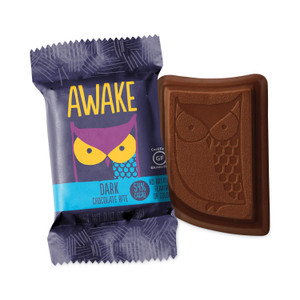 Awake Caffeinated Dark Chocolate Bites, 0.47 oz Bars, 50 Bars/Carton View Product Image