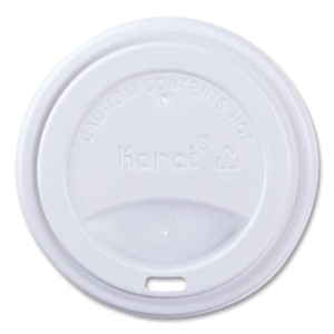 Karat Hot Cup Lids, Sipper Lid, Fits 10 oz to 24 oz Hot Cups, Plastic, White, 1,000/Carton View Product Image