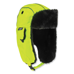 ergodyne N-Ferno 6802 Classic Trapper Hat, Small/Medium, Lime View Product Image