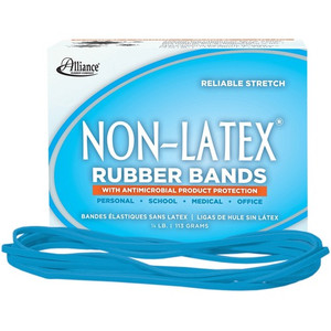 Alliance Rubber Rubber Bands with Antimicrobial Product Protection - Size: #117B - 7" Width x 130 mil Thickness - 0.25 lb/in - Latex-free, Antimicrobial, Stretchable - Synthetic Rubber Product Image 