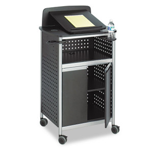 Safco Scoot Multipurpose Mobile Lectern, 28.75 x 22 x 49.75, Black/Silver View Product Image