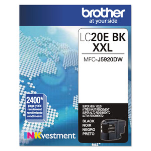 Brother LC20EBK INKvestment Super High-Yield Ink, 2,400 Page-Yield, Black (BRTLC20EBK) View Product Image