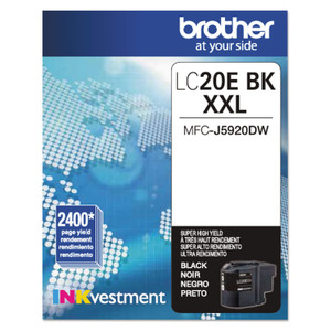 Brother LC20EBK INKvestment Super High-Yield Ink, 2,400 Page-Yield, Black View Product Image