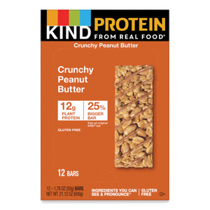 KIND Protein Bars, Crunchy Peanut Butter, 1.76 oz, 12/Pack View Product Image