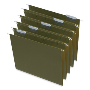 Universal Box Bottom Hanging File Folders, 1" Capacity, Letter Size, 1/5-Cut Tabs, Standard Green, 25/Box View Product Image