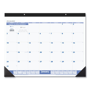 AT-A-GLANCE Desk Pad, 22 x 17, White Sheets, Black Binding, Black Corners, 12-Month (Jan to Dec): 2024 View Product Image