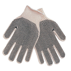REGULAR WEIGHT COTTON/POLY GLOVE BLUE PVC DOTS (127-9660LMB) View Product Image