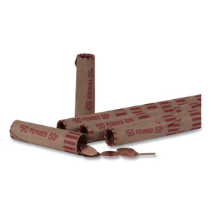 Pap-R Products Preformed Tubular Coin Wrappers, Pennies, $.50, 1000 Wrappers/Box (CTX20001) View Product Image
