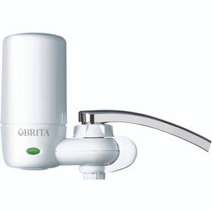 Brita Water Faucet Mount Filtration System with 1 Elite Advanced Replacement Filter, White View Product Image