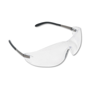 Blackjack Wraparound Safety Glasses, Chrome Plastic Frame, Clear Lens (CRWS2110) View Product Image