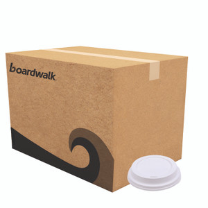 Boardwalk Deerfield Hot Cup Lids, Fits 10 oz to 20 oz Boardwalk Deerfield Hot Cups, Plastic, White, 50/Pack, 20 Packs/Carton View Product Image
