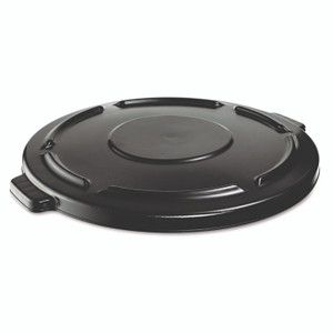 Rubbermaid Commercial BRUTE Self-Draining Flat Top Lids, 24.5" dia x 1.5h, Black View Product Image