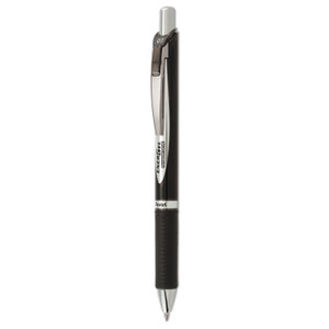 Pentel EnerGel PRO Permanent Ink Hybrid Gel Pen, Retractable, Medium 0.7 mm, Black Ink, Black Barrel Product Image