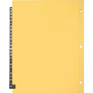 Business Source A-Z Black Leather Tab Index Dividers - 26 Printed Tab(s) - (BSN01181) Product Image 