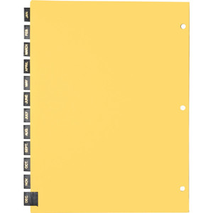 Business Source Monthly Black Leather Tab Index Dividers - 12 Printed Tab(s) - (BSN01183) Product Image 