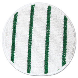 Rubbermaid Commercial Low Profile Scrub-Strip Carpet Bonnet, 17" Diameter, White/Green (RCPP267) View Product Image