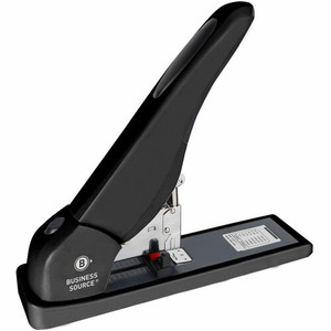 Business Source High-Capacity Stapler - Staples Upto 140 Sheet - Holds Upto 100 Staple - Staple Size: 0.25" , 0.31" , 0.38" , 0.50" , 0.60" , 0.67" - Black - Metal Product Image 
