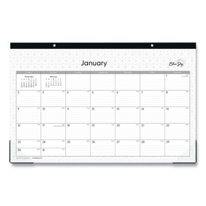 Blue Sky Enterprise Desk Pad, Geometric Artwork, 17 x 11, White/Gray Sheets, Black Binding, Clear Corners, 12-Month (Jan-Dec): 2024 View Product Image