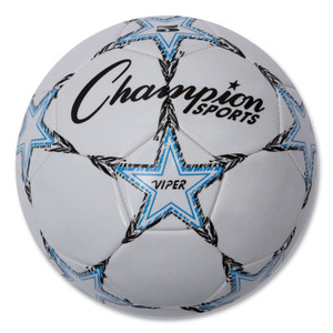 Champion Sports VIPER Soccer Ball, No. 5. Size, 8.5" to 9" Diameter, White View Product Image