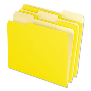 Pendaflex Interior File Folders, 1/3-Cut Tabs: Assorted, Letter Size, Yellow, 100/Box View Product Image