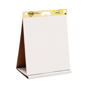 Post-it Easel Pads Super Sticky Pad Plus Tabletop Easel Pad with Self-Stick Sheets and Dry Erase Board, Unruled, 20 x 23, White, 20 Sheets (MMM563DE) View Product Image