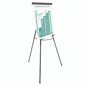 Universal Heavy-Duty Adjustable Presentation Easel, 69" Maximum Height, Metal, Black View Product Image