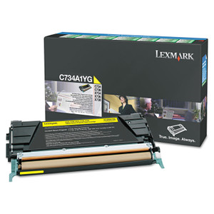 Lexmark X746A1YG Return Program Toner, 7,000 Page-Yield, Yellow View Product Image