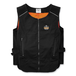 ergodyne Chill-Its 6255 Lightweight Phase Change Cooling Vest, Cotton/Polyester, Large/X-Large, Black View Product Image