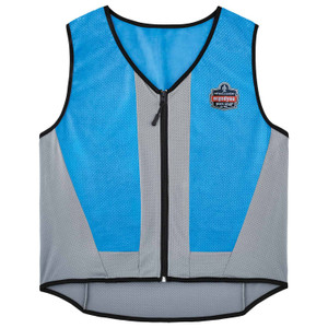 ergodyne Chill-Its 6667 Wet Evaporative PVA Cooling Vest with Zipper, PVA, 5X-Large, Blue View Product Image