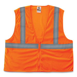 ergodyne GloWear 8205Z Class 2 Super Economy Mesh Vest, Polyester, Orange, 4X-Large/5X-Large View Product Image