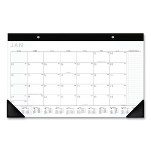 Contemporary Monthly Desk Pad, 18 x 11, White Sheets, Black Binding/Corners,12-Month (Jan to Dec): 2026 Product Image 