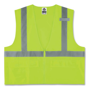 ergodyne GloWear 8225Z Class 2 Standard Solid Vest, Polyester, Lime, Small/Medium View Product Image