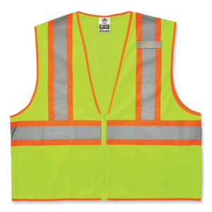 ergodyne GloWear 8229Z Class 2 Economy Two-Tone Zipper Vest, Polyester, 4X-Large/5X-Large, Lime View Product Image