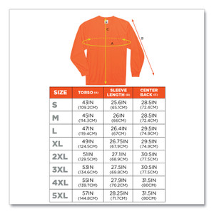 ergodyne GloWear 8091 Non-Certified Hi-Vis Long Sleeve Shirt, 5X-Large, Orange View Product Image
